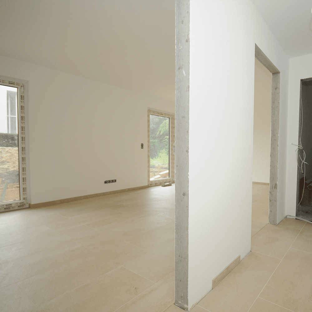 Aufnahme eines Fertigkeller - Kellerbaus während der Bauphase